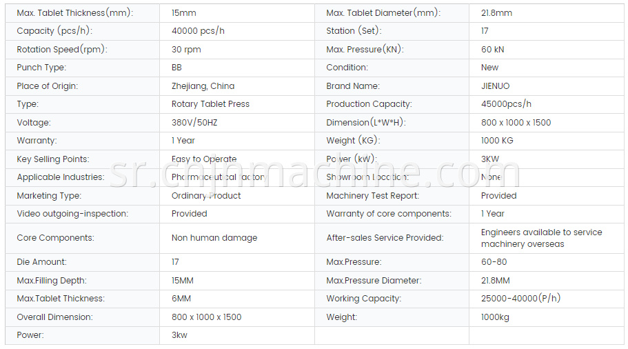 Tablet compression machine 40000 pch